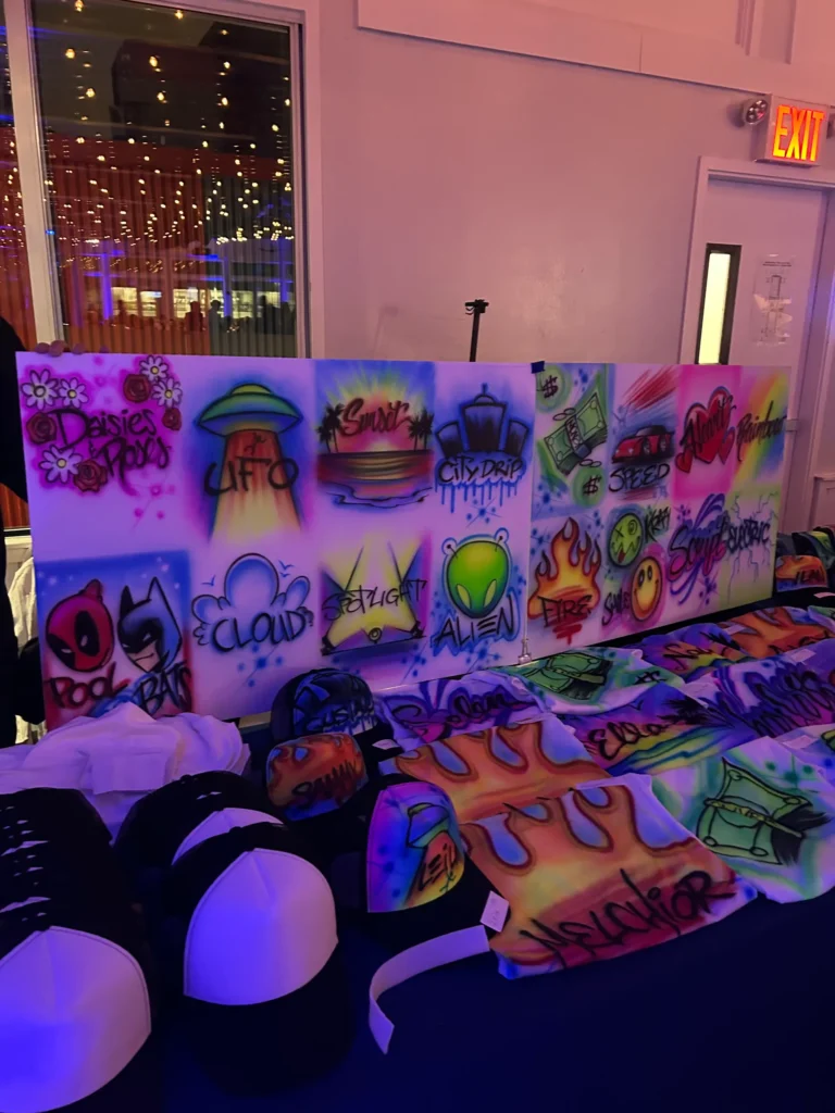 Airbrush t-shirt and hats